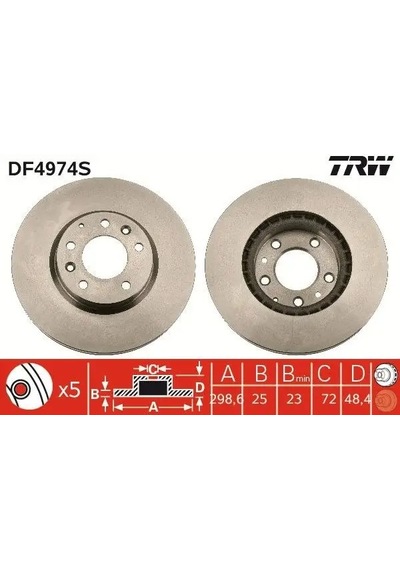 Mazda 6 Fren Diski On 2008-2012 Trw Df4974s 2adettir