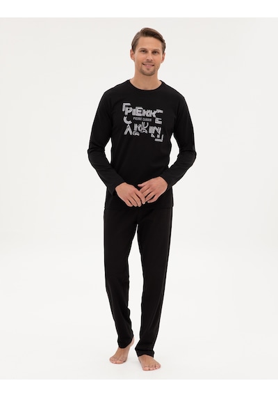 Pierre Cardin Erkek Siyah Pijama Takım 50322652-001 Siyah