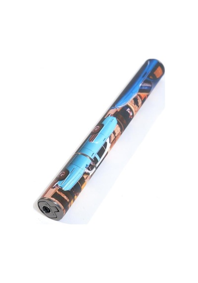 Cohiba Küba Desenli Özel Üretim Metal Puro Tüpü & Tek Torch Pürmüz Puro Çakmağı - Tr9618