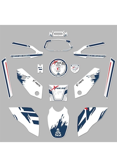 Hero Xpulse Beyaz Mavi Full Tank Pad Set 3d Sticker
