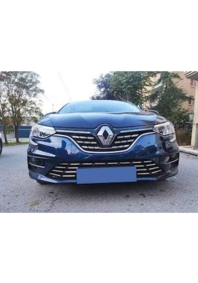 Renault Megane 4 Hb Ön Tampon Alt Çıta Kromu 10 Prç 2021 Ve Üzeri