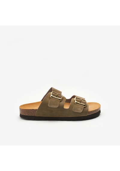 Planet Terlik Kadın 17b8 Frau Suede Double-strap Sliders Bej