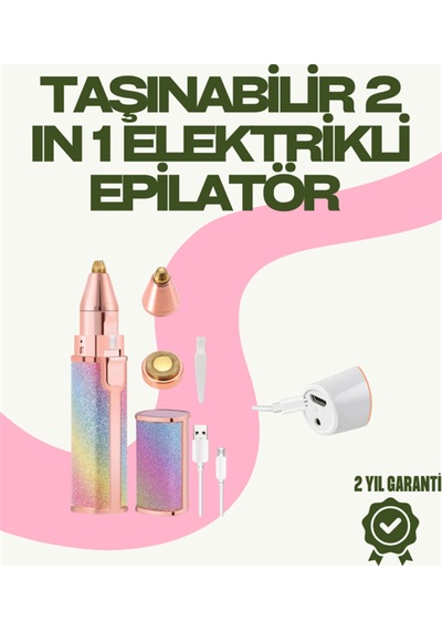 8000 Rpm Taşınabilir Epilatör Kaş Düzeltici Ve Dudak Epilatörlü Pille Çalışan -