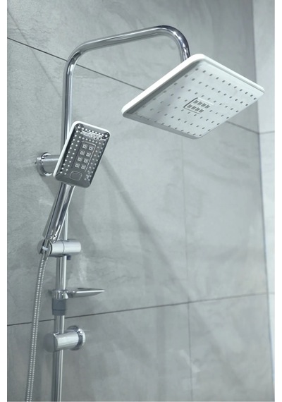 Lüx Beyaz Alaska Robot Tepe Yağmurlama Banyo Duş Seti Kolay Kurulum Banyo Özel Set Beyaz