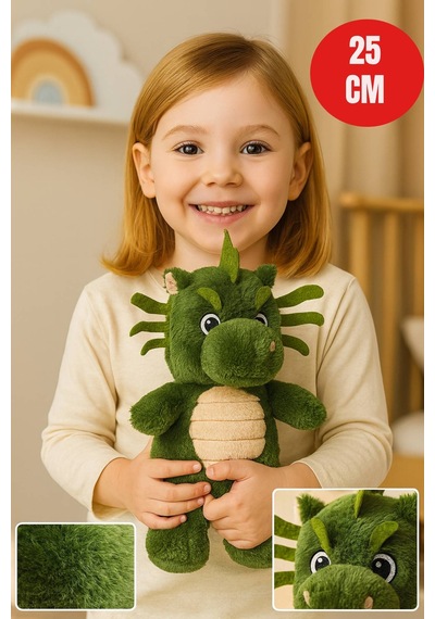 Yeşil Ejderha Peluş Oyuncak 25 Cm Sevimli Yumuşak Dolgulu Çocuk Oyuncağı & Hediye Diğer