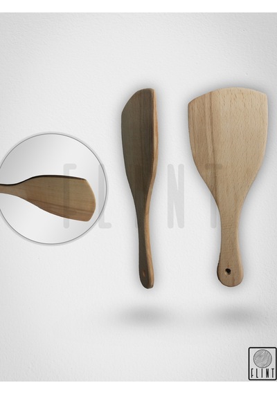 Gürgen Ağacı El Yapımı Tahta Ahşap Servis Spatula Çevirgeç 23cm