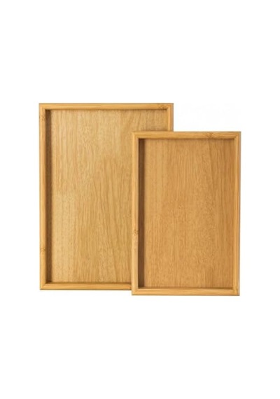 Ayrex Porsima Pbt-362 Ahşap Tepsi 2li Set Çay Kahve Bambu Sunumu Tepsi Seti