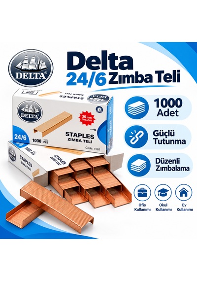 Delta 24/6 Zımba Teli 1000 Adet