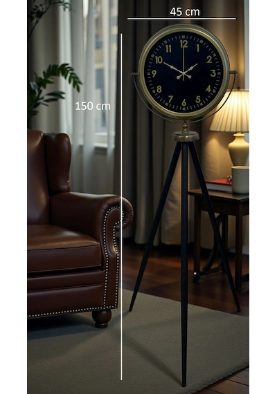 Retro Luxury Tripod Ayaklı Saat Çok Renkli
