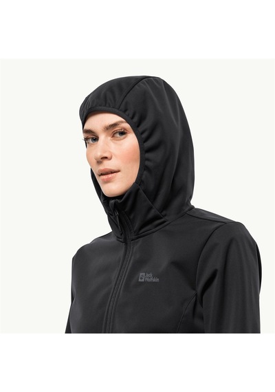 Jack Wolfskin Windhain Hoody Kadın Sweatshirt Siyah