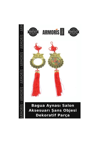 Bagua Aynası Salon Aksesuarı Şans Objesi Dekoratif Parça Çok Renkli