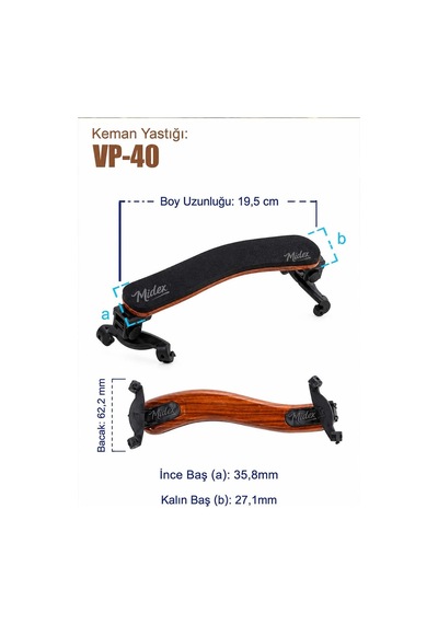 Vp-40 Üst Kalite Keman Yastığı 4/4 Ve 3/4 Kemanlar İle Uyumlu