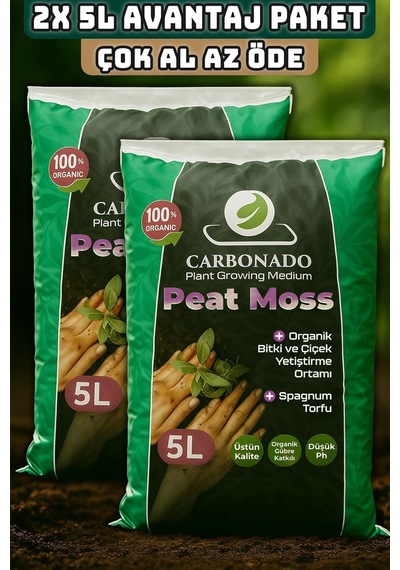 Peat Moss 5l X2 Organik Torf Toprak Saksı Ve Fide İçin Avantaj Paket 0