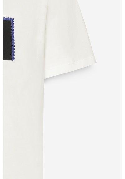 AC&Co / Altınyıldız Classics Erkek Beyaz Slim Fit Dar Kesim Pamuklu Esnek Baskılı Bisiklet Yaka Tişört -  Beyaz