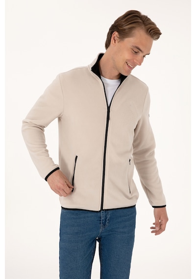 U.S. Polo Assn. Erkek Regular Fit Taş Polar Örme Hırka 50313779-VR049