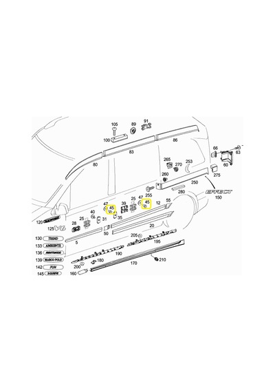 MERCEDES BENZ ÇITA ÇAMURLUK SİNYAL KAPI EŞİĞİ KLİPS  HSK5076