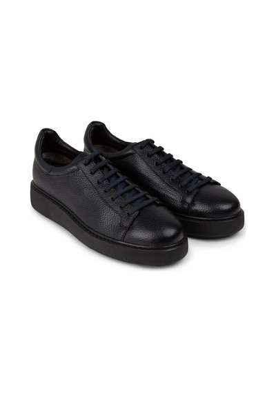 Deery Hakiki Deri Lacivert Erkek Sneaker Ayakkabı - 01954Mlcve03 Lacivert
