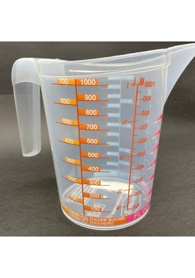 Büro Ev Ofis Mutfağı İçin 1000ml Ölçekleyici Kapasiteli Ölçü Kabı Gri