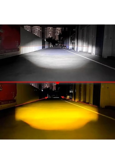 Motosiklet Fanlı Sis Farı Çift Renk Sarı-beyaz Scooter Araç Led Lamba 8v-85v Projektör Metal 2 Ad