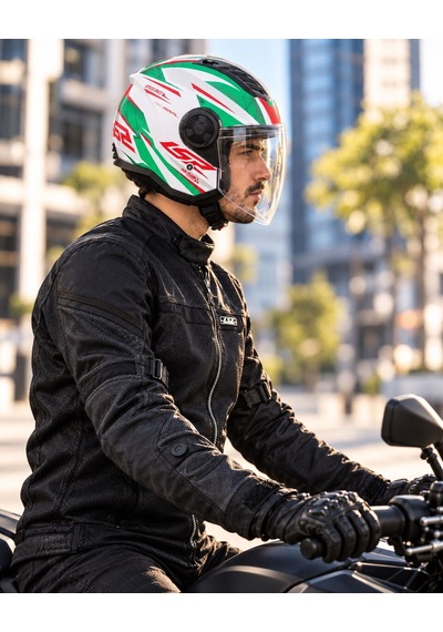 Ls2 Airflow 2 Draze Açık Kask Beyaz-yeşil-kırmızı