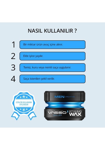 Saç Şekillendirici Wax Tüm Saç Tipleri Ekstra Tutuş, Islak Ve Parlak Görünüm Neme Dayanıklı Aqua Baller 150 Ml