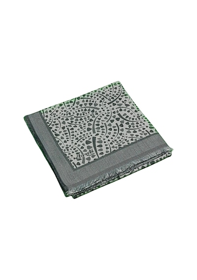 Mim Eşarp Ebruli Kışlık Desenli Eşarp 95x95 Cm Açık Gri
