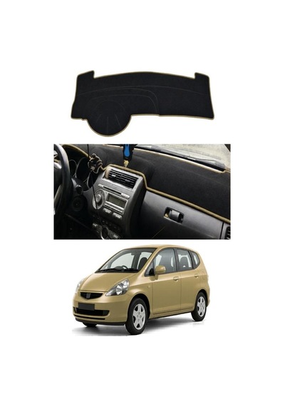 Honda - Jazz 2002-2008 Uyumlu Torpido Koruma Kılıfı - Taba Şeritli