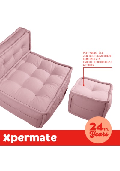 Xpermate Duoflex Sırtlı Minder İskandinav 80x80x30 Pembe