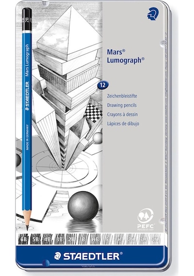 Staedtler Kurşun Kalem Mars Lumograph 12 Li Metal Kutuda 100 G12 Çok Renkli
