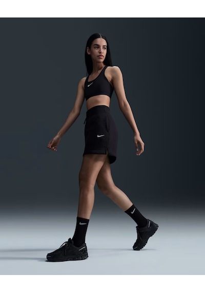 Nike Swoosh Dx6821-010 Orta Destekli Pedli Kadın Spor Sütyeni - Siyah