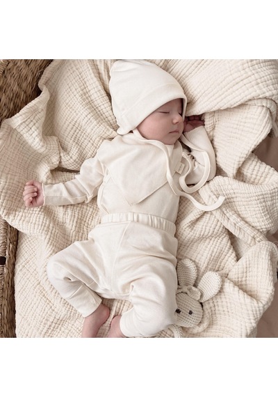 Naturaborn Gots Organik Sertifikalı Bebek Fular Mama Önlüğü Pembe