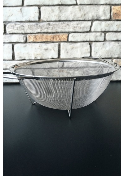 Paslanmaz Çelik Takviyeli Süzgeç - Sepet- Makarna Süzgeci-28 Cm Gümüş