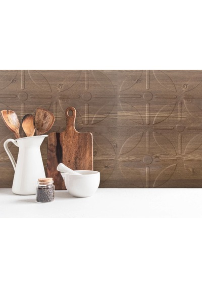 3 Boyutlu Duvar Paneli Kabartmalı Geometrik Yuvarlak Desen Pvc 41x41 Cm/ 6 Adet /1 M² Antik