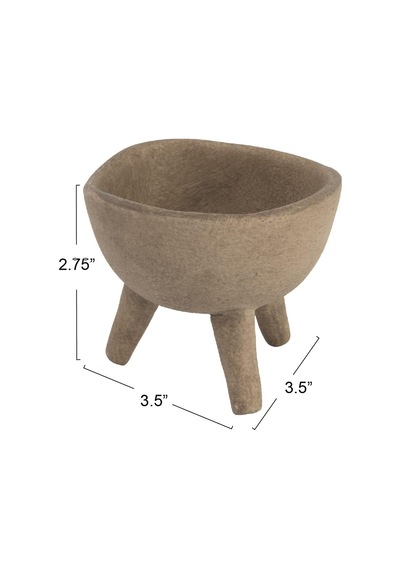 Küçük Saksı, Mat, Boz Kahverengi, Pişmiş Toprak, 7,6 Cm