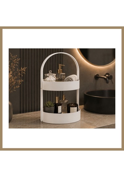 Bezos 3d Baskı İki Katlı Banyo Düzenleyici - Taşınabilir Organizer Ve Saklama Standı-beyaz 22