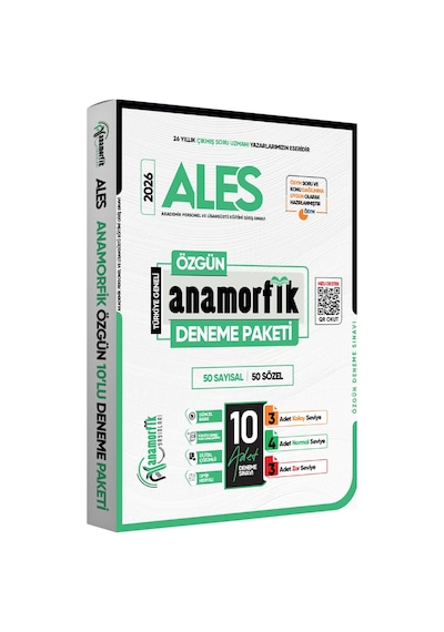 2026 Ales Anamorfik Yayınları Özgün 10lu Deneme Paketi Yeni Nesil Türkiye Geneli Dijital Çözümlü