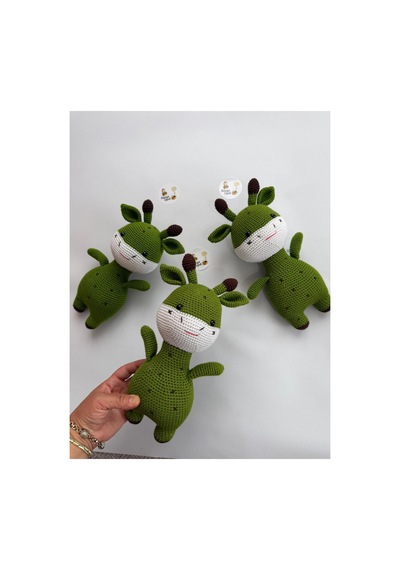 Adenya Sepeti Amigurumi Örgü Zübük Oyun-uyku Akradaşı-28 Cm-koyu Yeşil