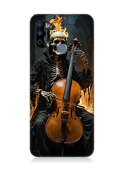İnfinix Hot 9 Uyumlu İskelet Çello Desenli Silikon Kılıf