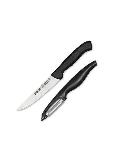 Pirge  Temel Mutfak Bıçağı + Soyacak Seti Siyah