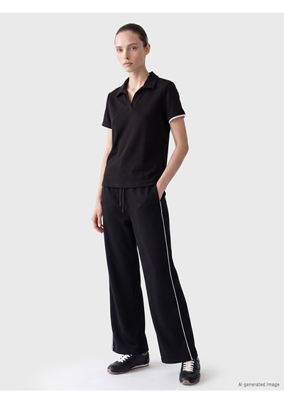 Lcw Comfort Siyah Şerit Detaylı Soft Touch Kadın Eşofman Altı