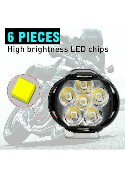 2 Adet Led Motosiklet Sis Far Montaj Sis Drl Lamba Scooter Motosiklet Için Çakar & Sabit Mod