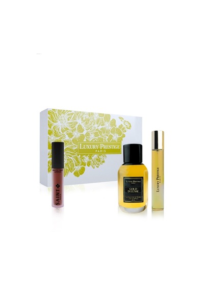 Luxury Prestige Gold Intense Kadın Parfüm Set 100ml İle 30ml Edp Ve Saint Matte Lipstick Çiçeksi