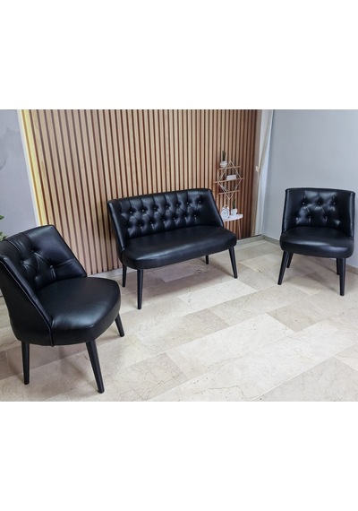 Azra Mobilya Deri Çay Seti Koltuk Takımı - Bekleme Salonu - Cafe Mobilya - Ofis Mobilya - Balkon Mobilya Siyah Azra Mobilya Deri Çay Seti Koltuk Takımı - Bekleme Salonu - Cafe Mobilya - Ofis Mobilya - Balkon Mobilya Siyah