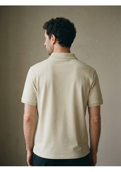 Maccali Erkek Krem Basic Polo Yaka Tişört