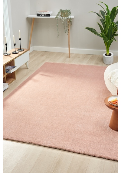Mariesse Home Puffy Düz Renk Peluş Kalın Dokuma Kesme Yolluk Makina Dokuma Halısı 4500-pembe