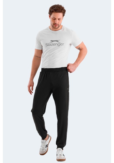 Slazenger  Raluca Erkek Fermuar Cepli Dar Paça Siyah Eşofman Altı
