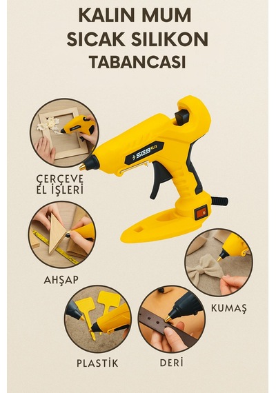 Sgs Plus Kalın Silikon Tabancası, 5291, Elektrikli Mühür Mumu Eritme Aracı, 60w