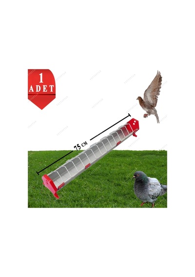 Güvercin Yemlik Keklik Tavuk Yemliği 75 Cm 1 Adet Metal Yemlik Hindi Kaz Ördek Civciv Yav
