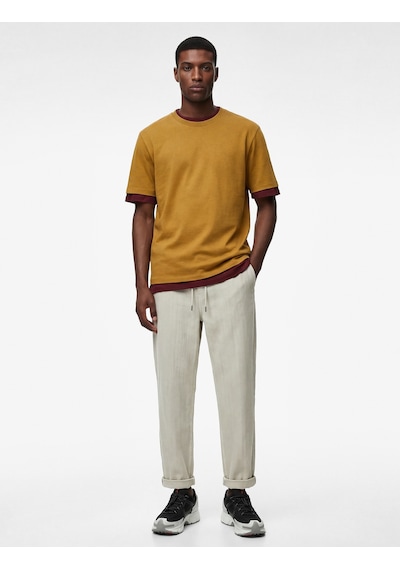 Koton Pamuklu Cepli Beli Bağcıklı Bol Oversize Jogger Jean Pantolon Taş 6sam40275nd