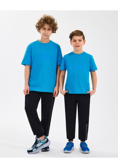 Skechers B Essentials T-shirt Büyük Erkek Çocuk Mavi Tshirt Sk232080-315 Mavi